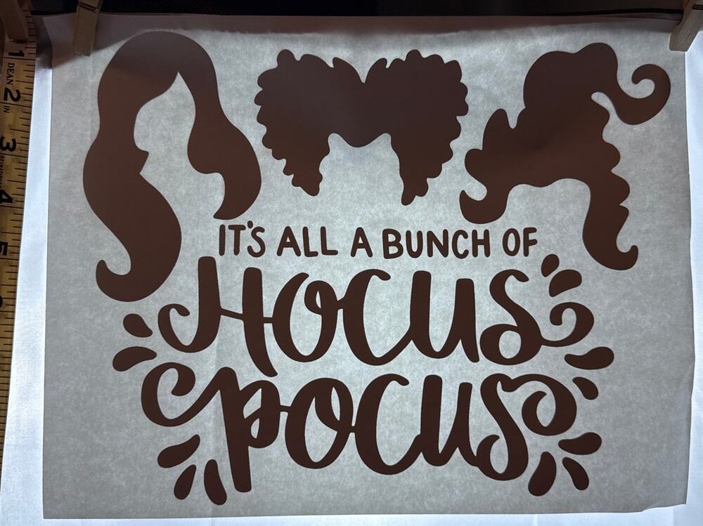 New It's All A Bunch Of Hocus Pocus Black Heat Transfer Craft Gift Halloween